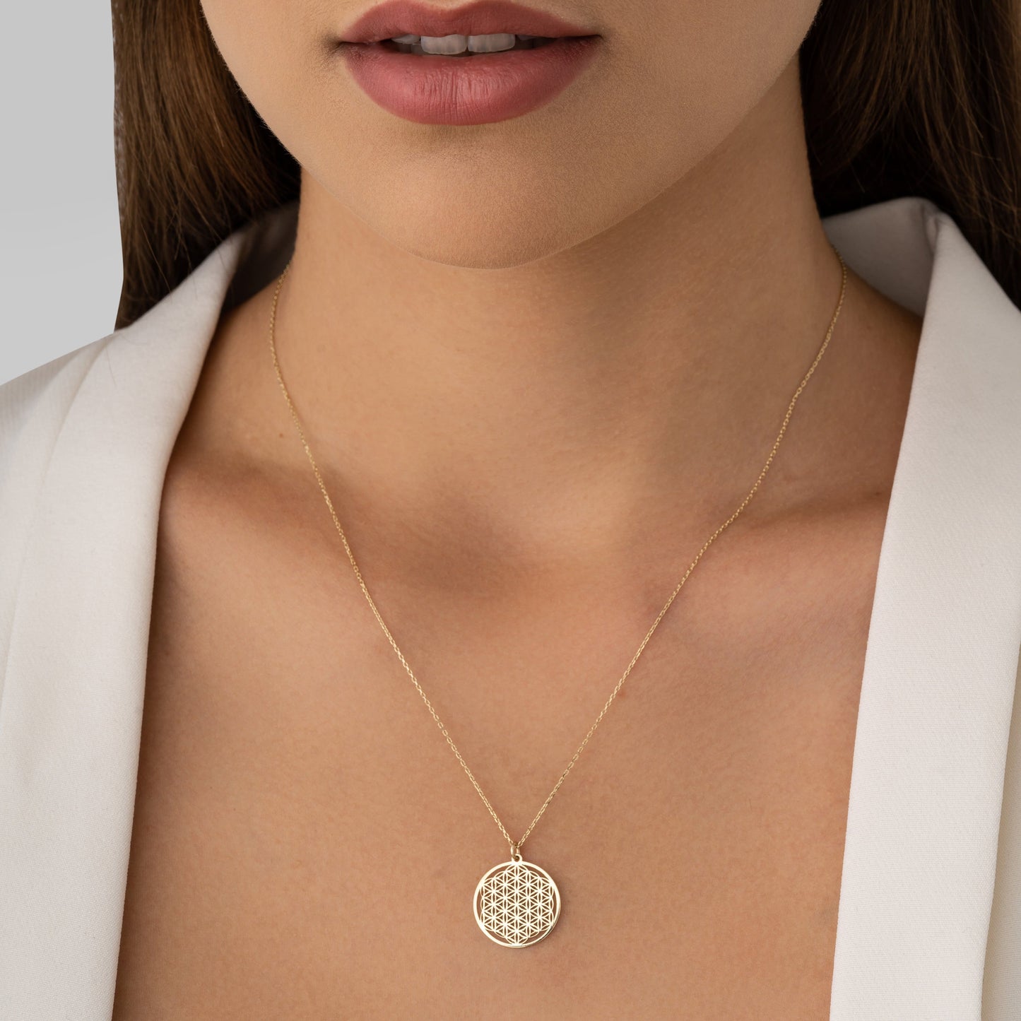 14k Gold Flower of Life Necklace