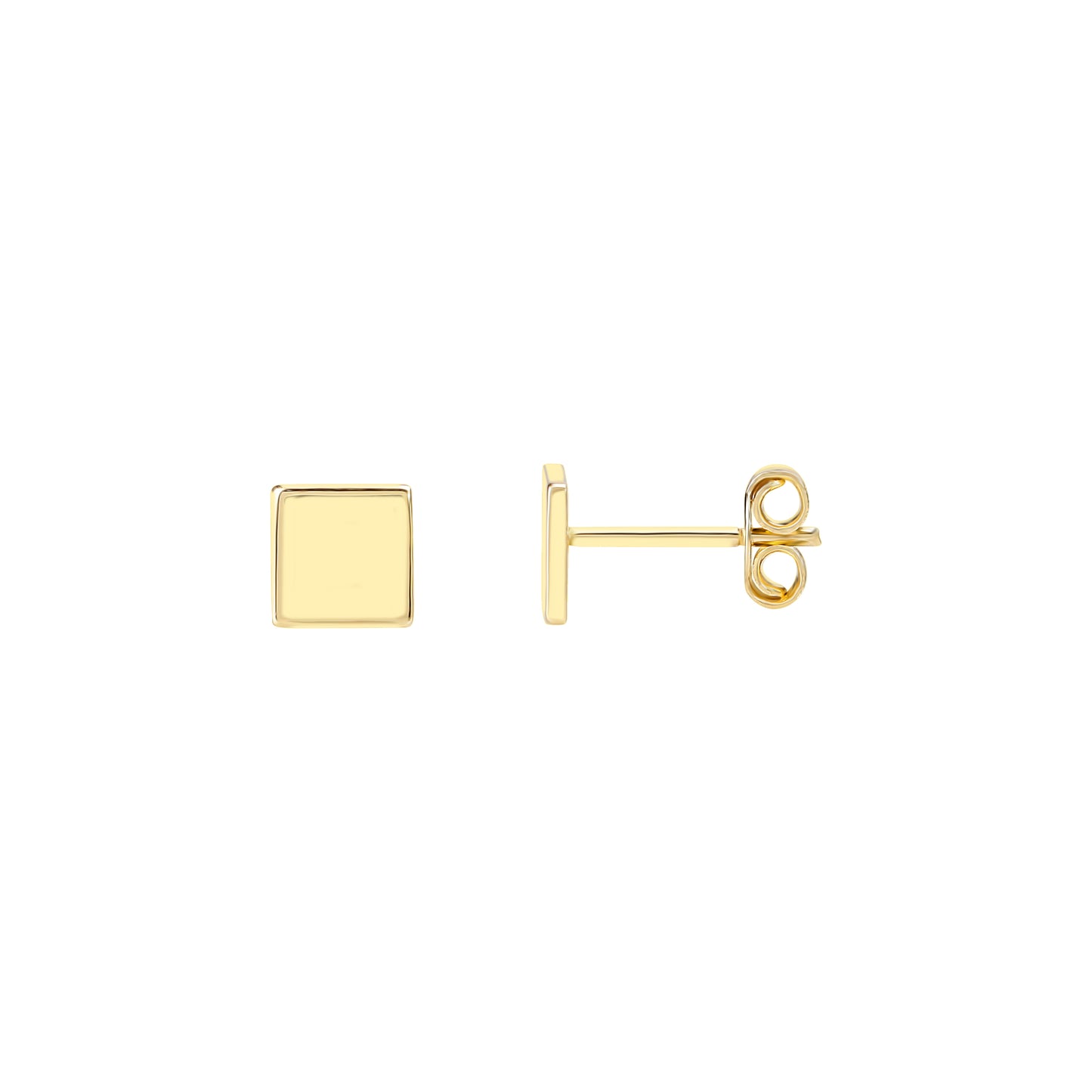 14k Gold Square Stud Earrings
