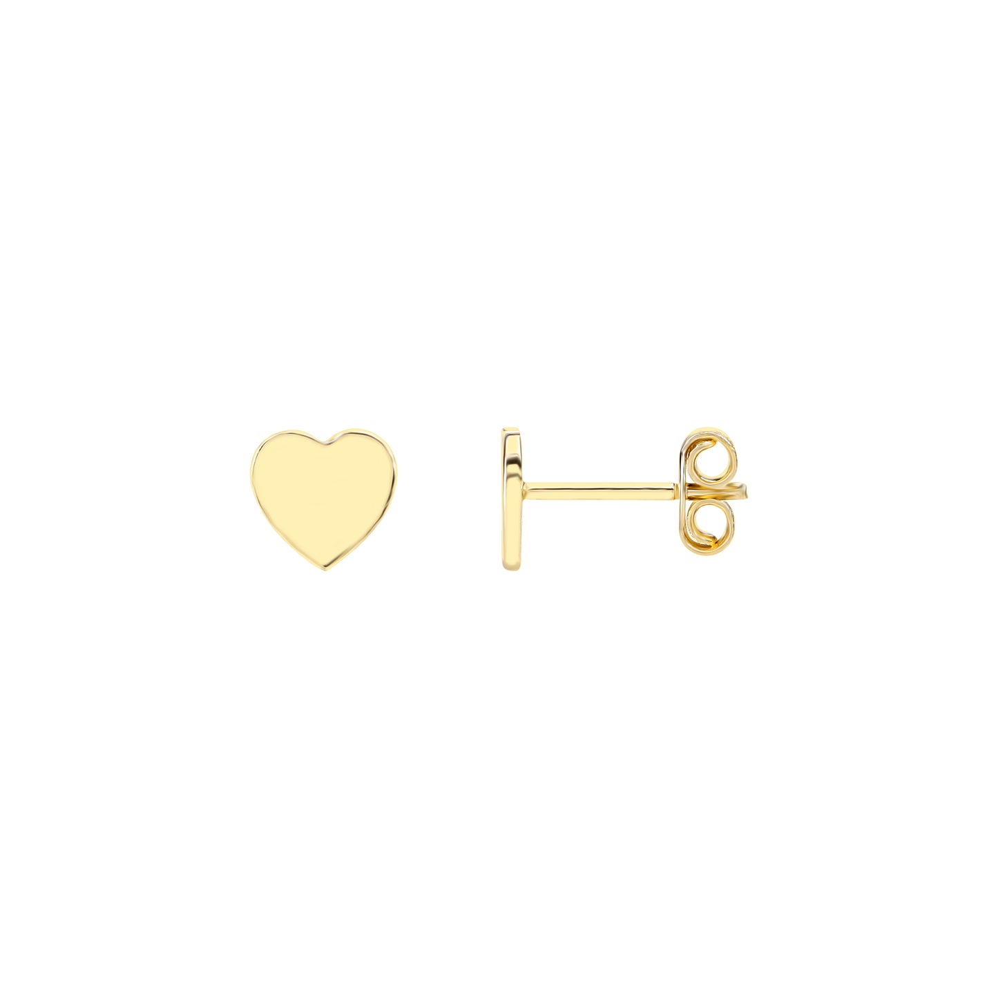 14k Gold Heart Stud Earrings