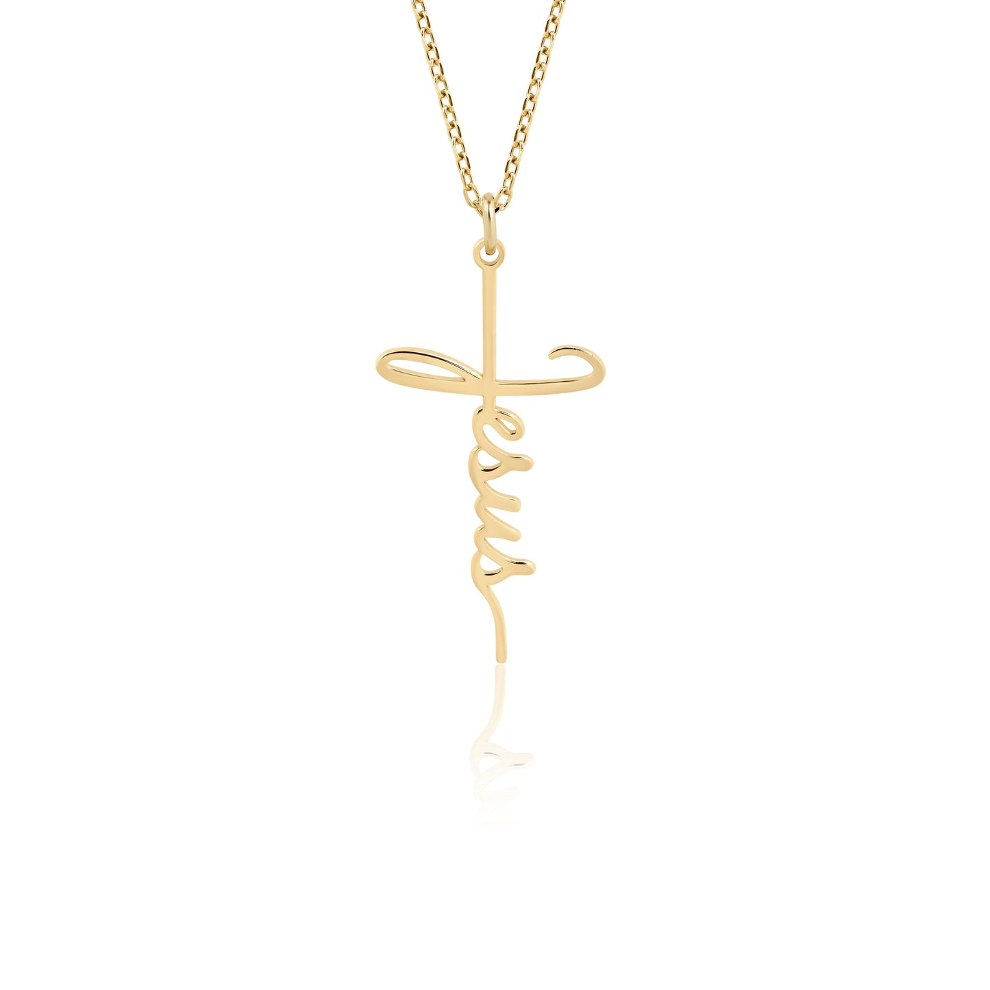 14k gold Jesus cross necklace religious gift