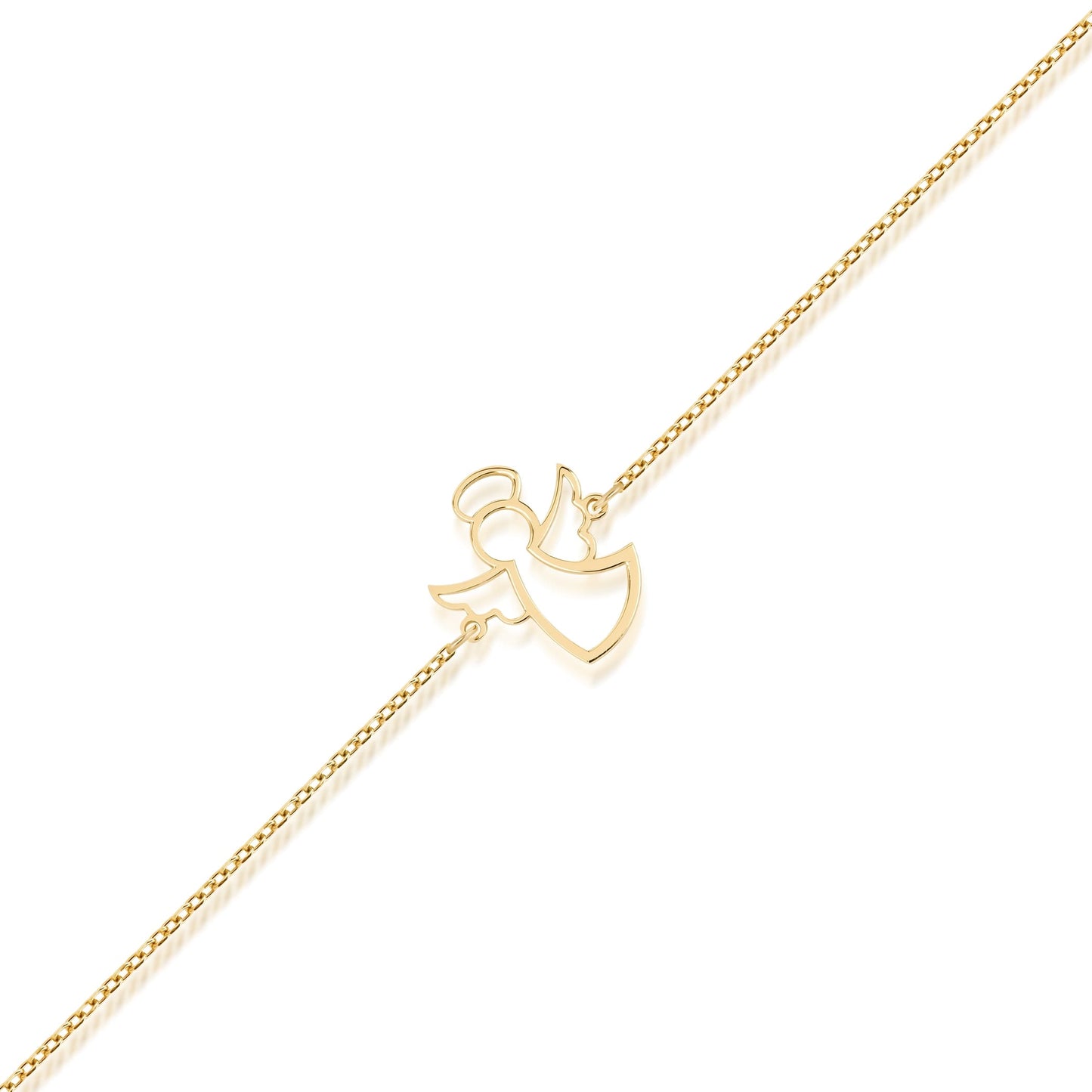 14K gold angel bracelet with dainty guardian charm