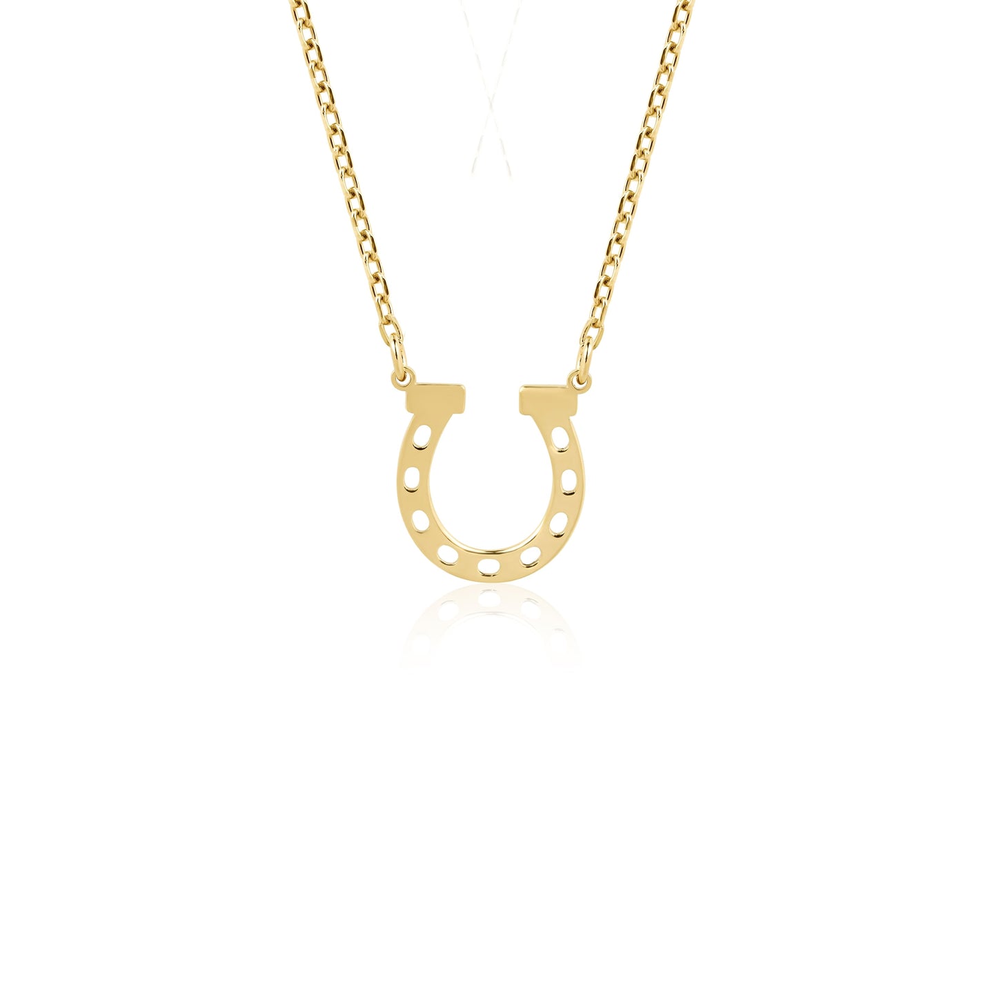 14k gold horseshoe necklace good luck charm