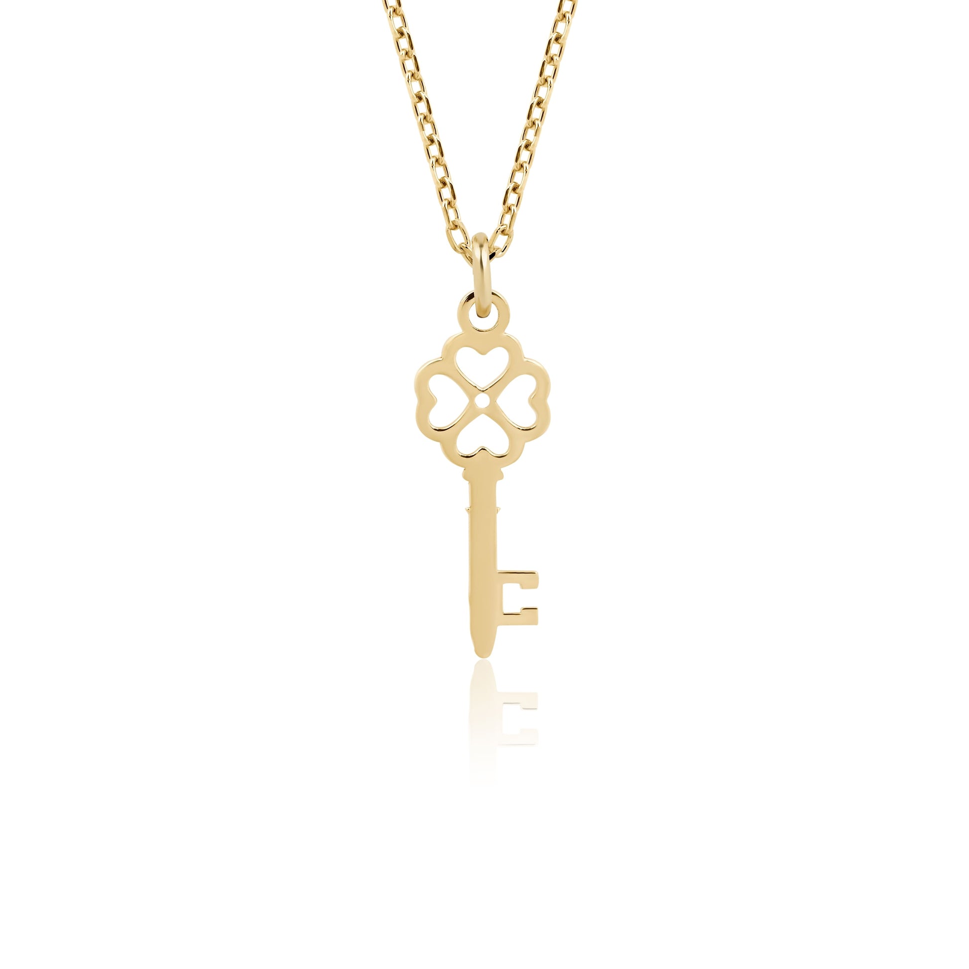 14k gold heart key necklace love charm