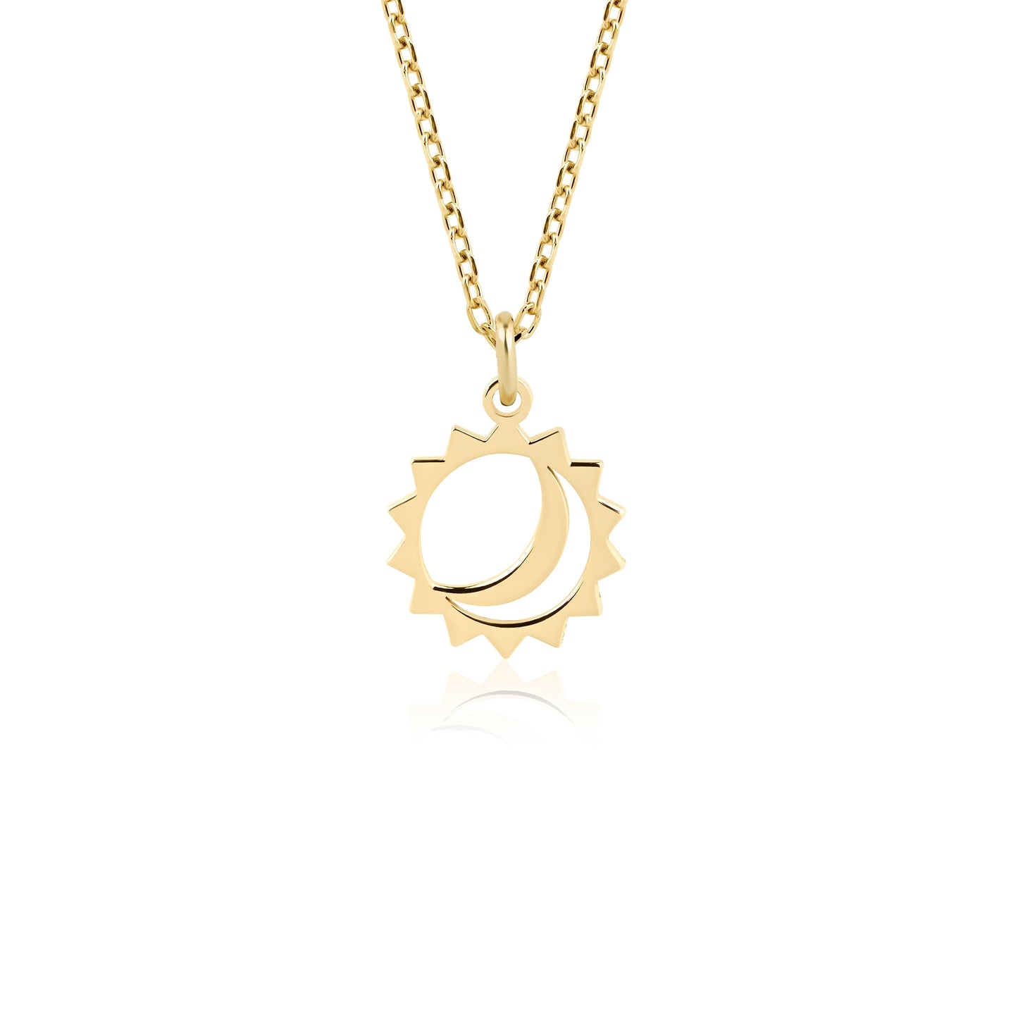 14k gold moon sun necklace celestial charm