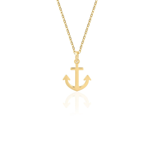 Solid gold dainty nautical pendant