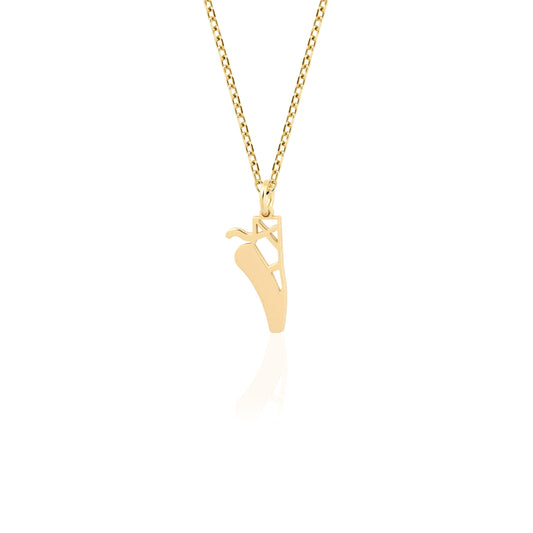 14k gold ballerina shoe necklace