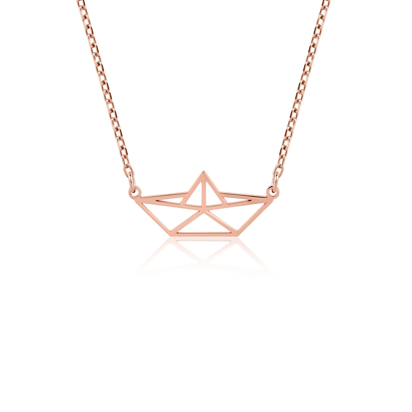dainty boat charm necklace
