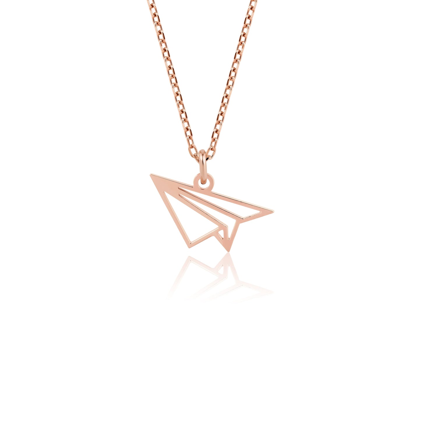 minimalist solid gold airplane necklace for her