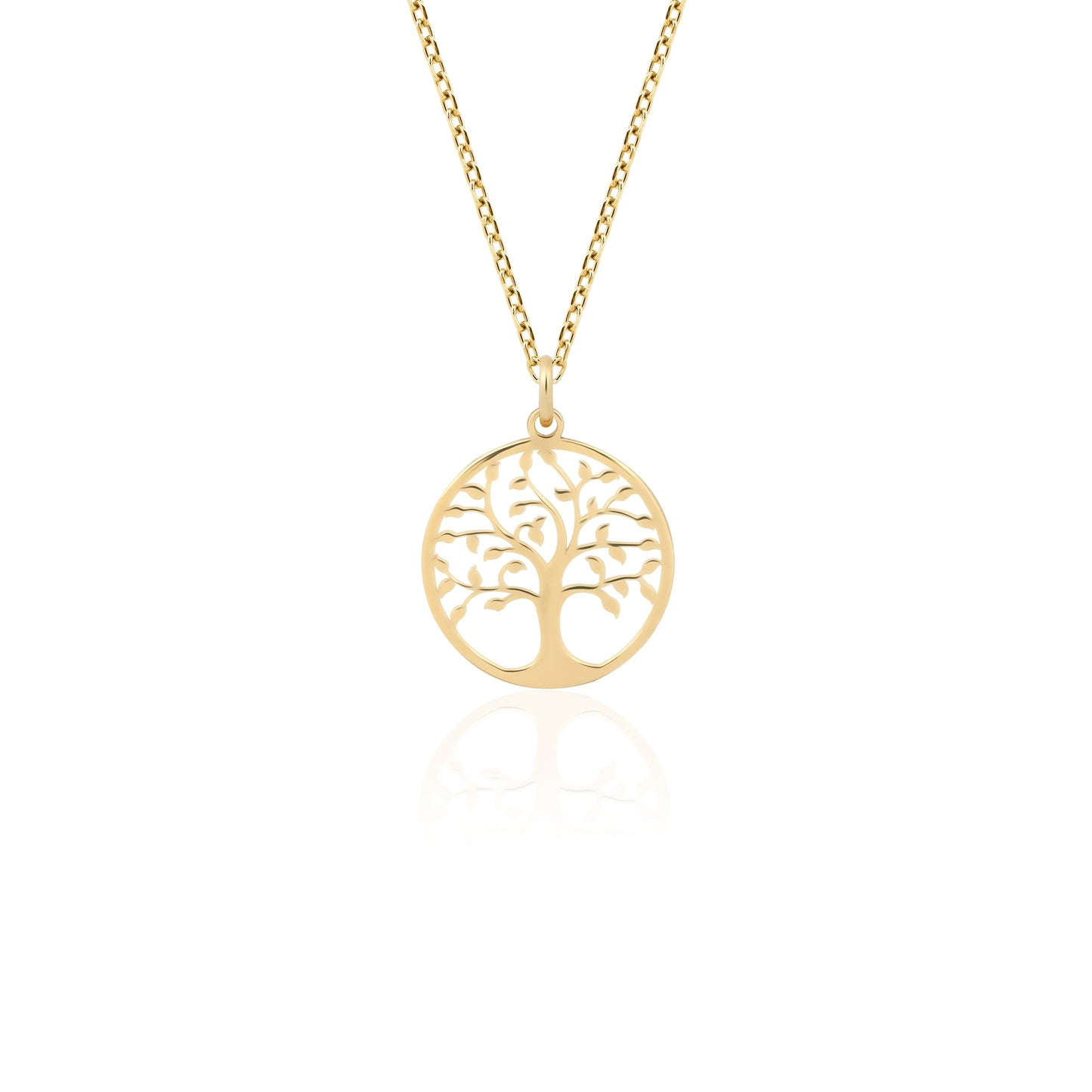family tree medallion pendant in gold