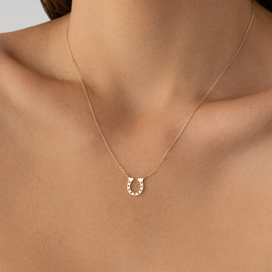 14k Gold Horseshoe Necklace