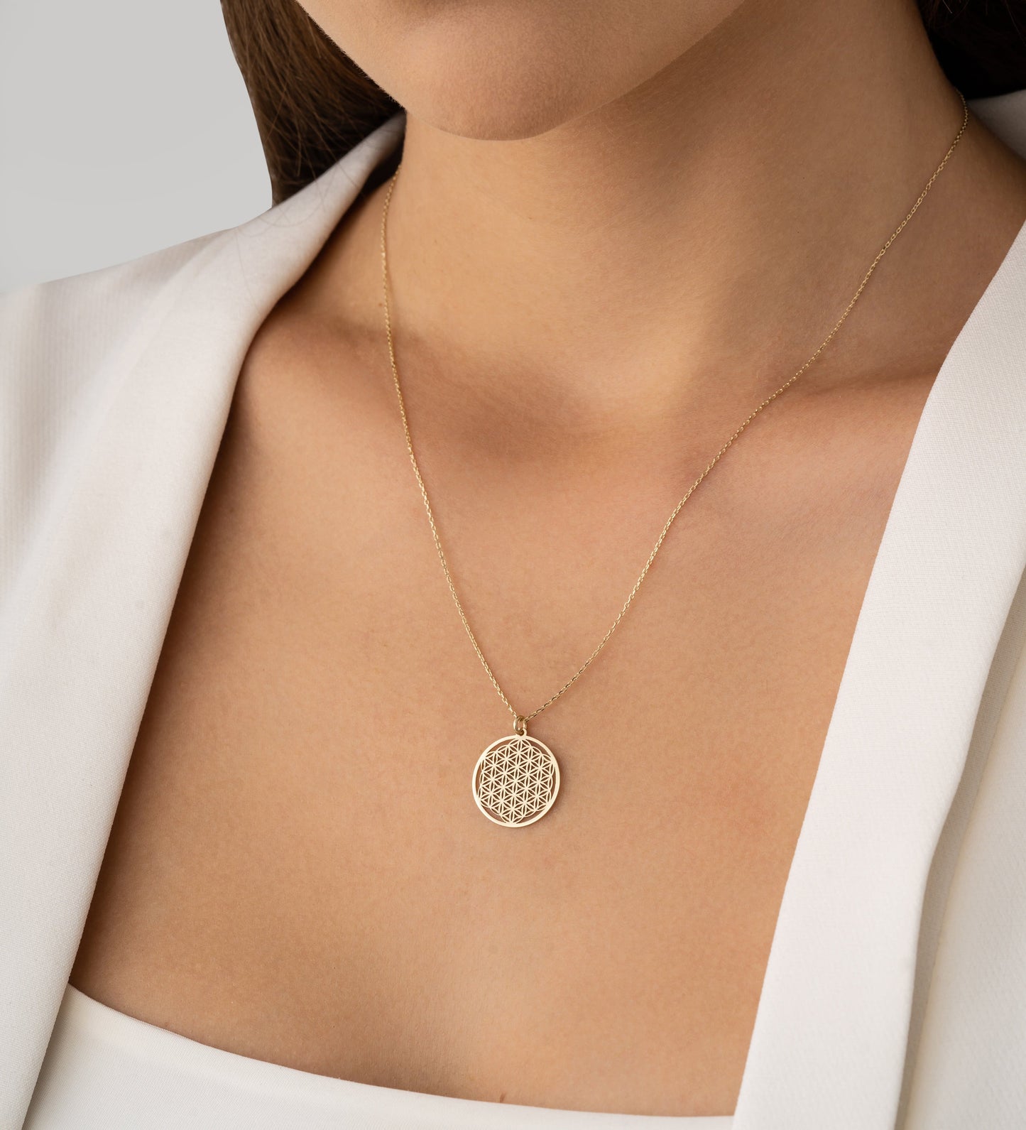 14k Gold Flower of Life Necklace
