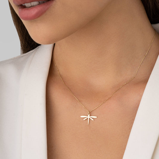 14k Gold Dragonfly Necklace