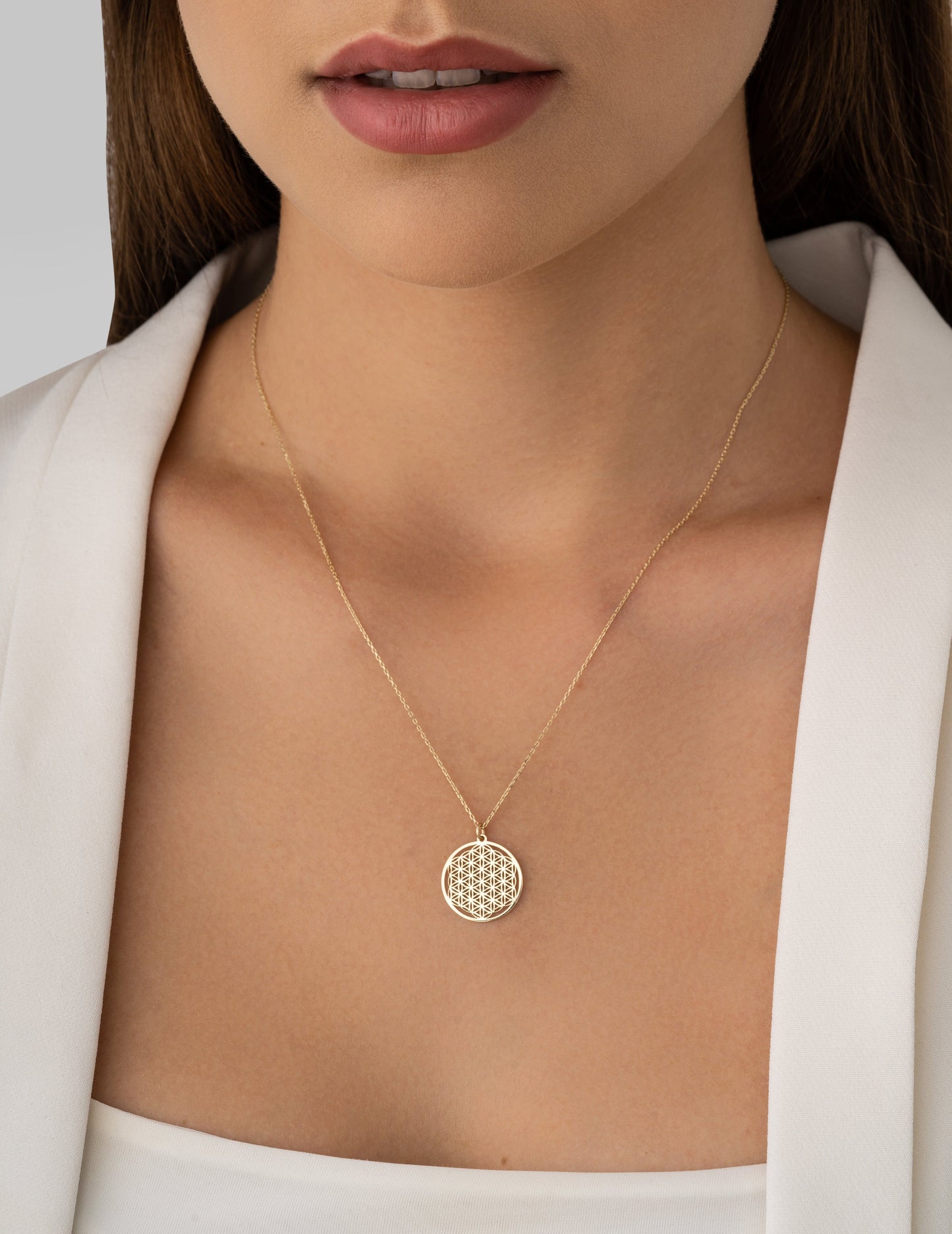 14k Gold Flower of Life Necklace