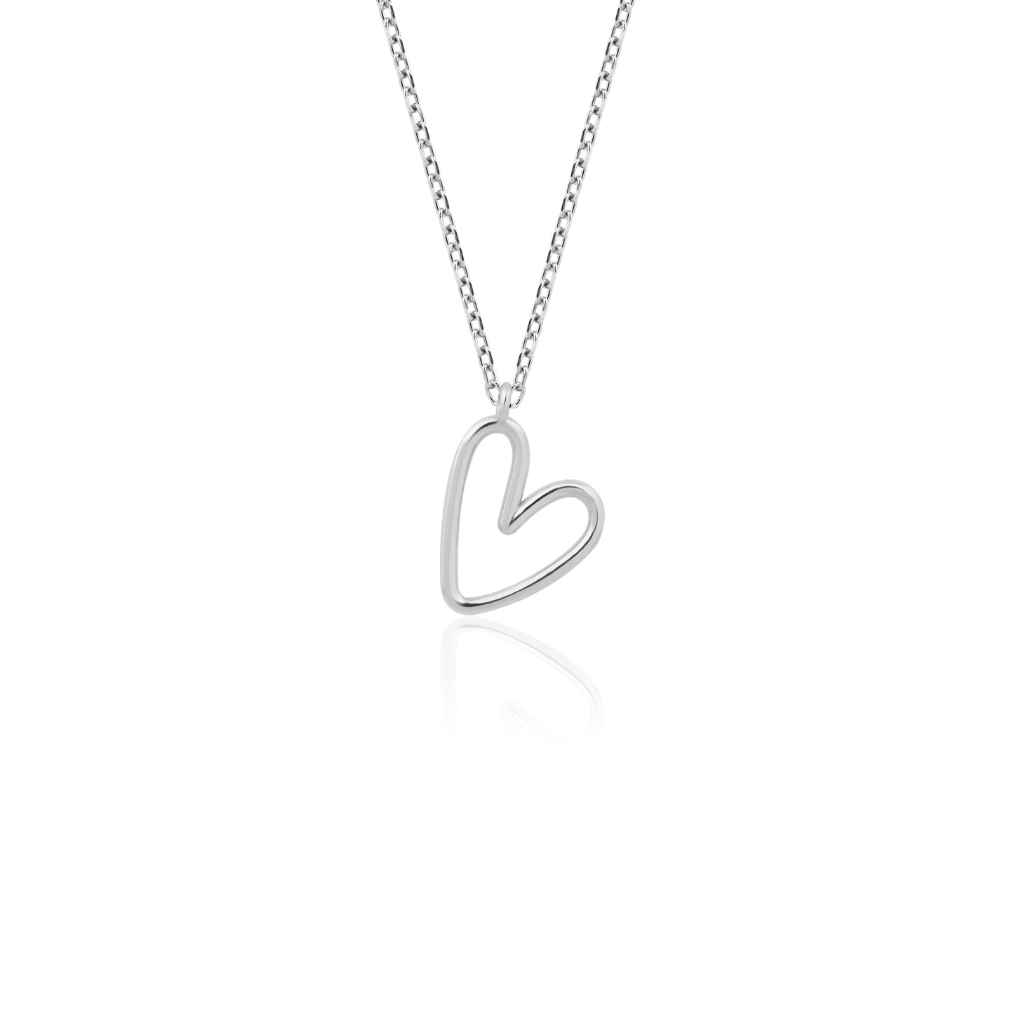 Open Heart Necklace – Gold Vermeil on Sterling Silver Love Pendant