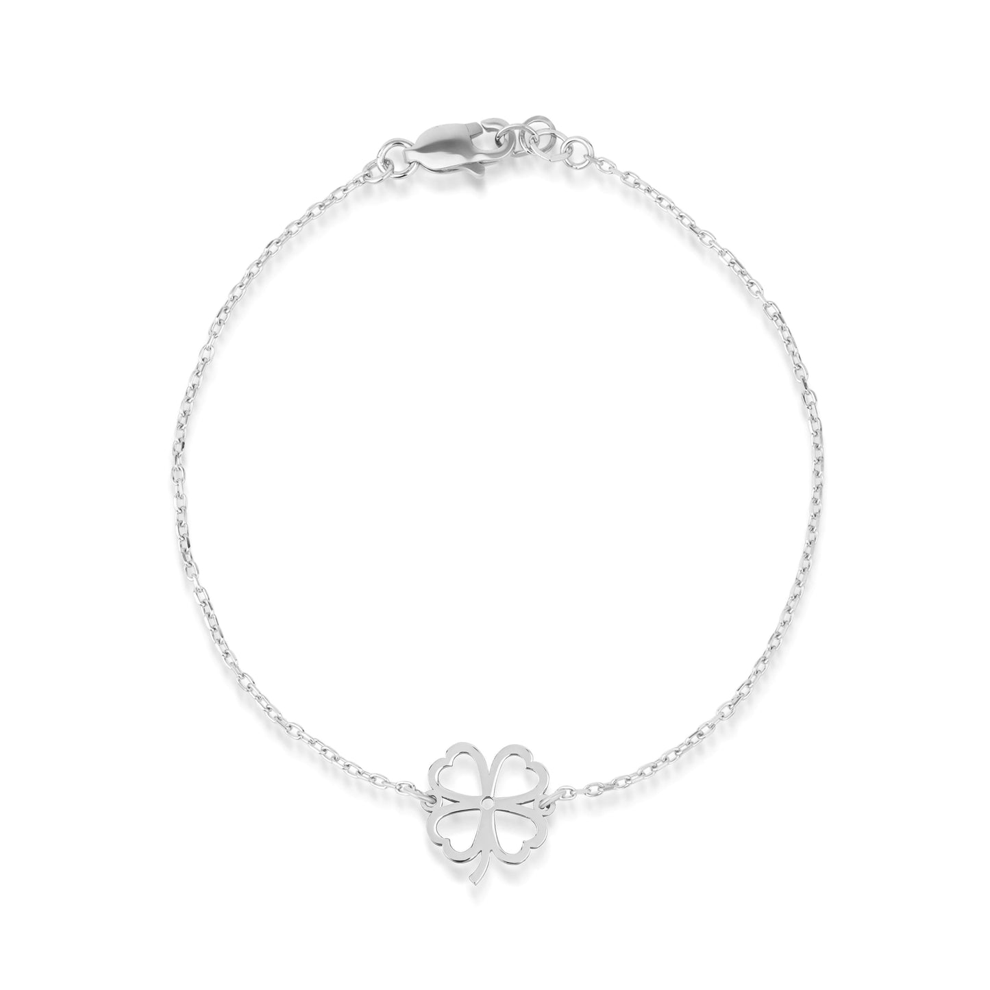 Clover Bracelet with Heart Leaves – Gold Vermeil on Sterling Silver