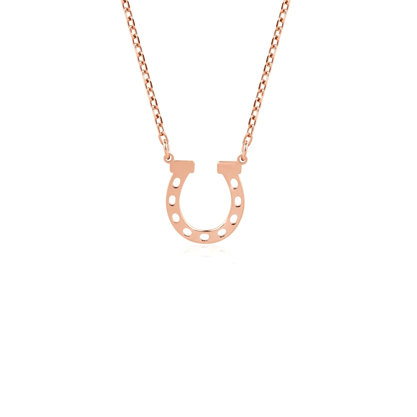 14K Gold Horseshoe Necklace – Dainty Good Luck Charm Pendant