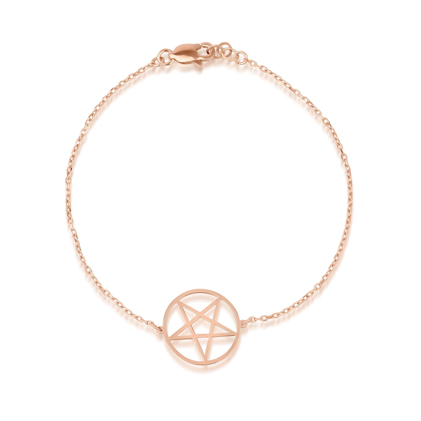 14K Gold Pentagram Bracelet – Spiritual Protection Star Jewelry