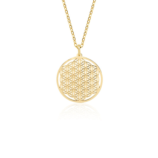 14K Gold Flower of Life Necklace – Sacred Geometry Pendant