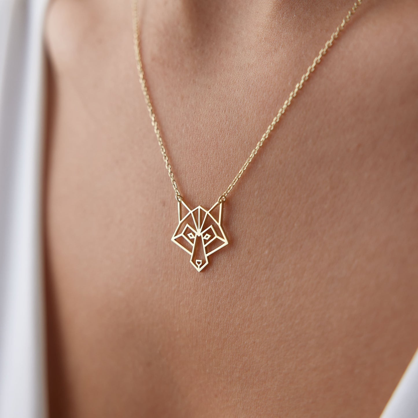 solid gold dainty animal pendant necklace