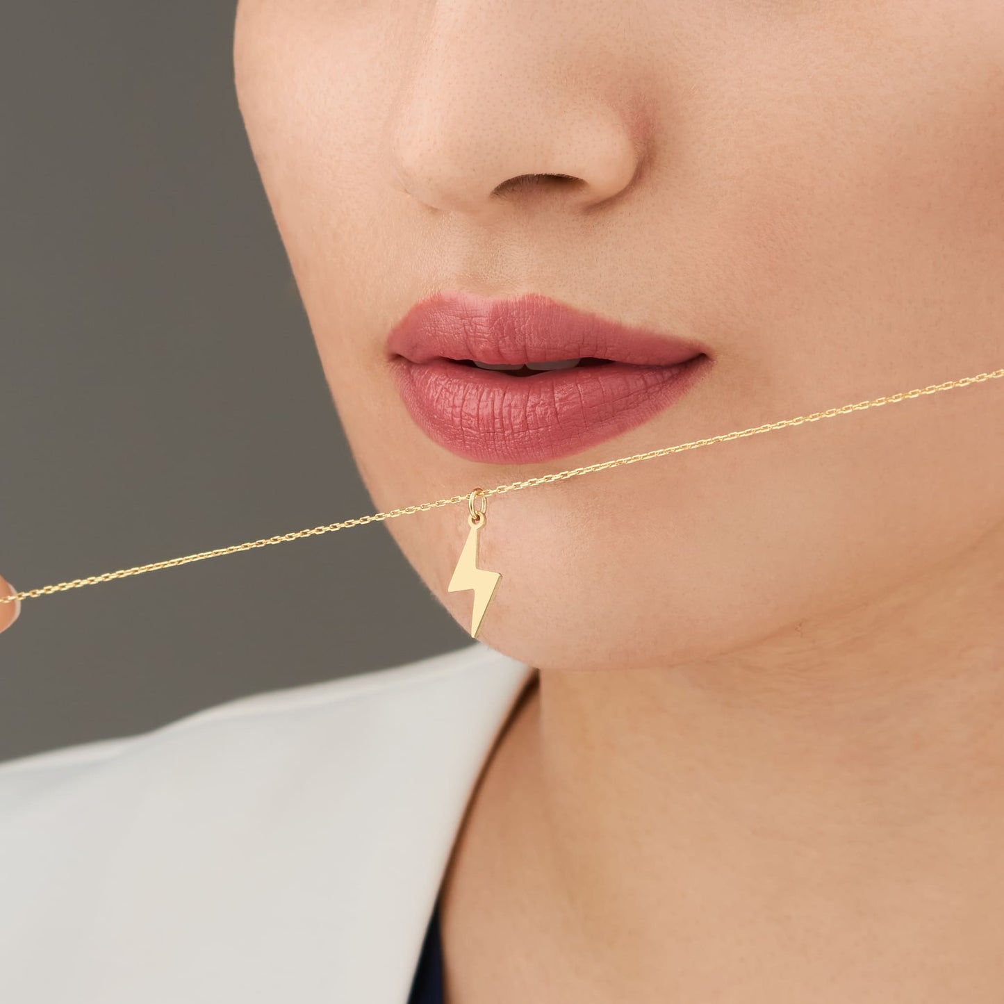 minimalist energy symbol necklace 14k gold