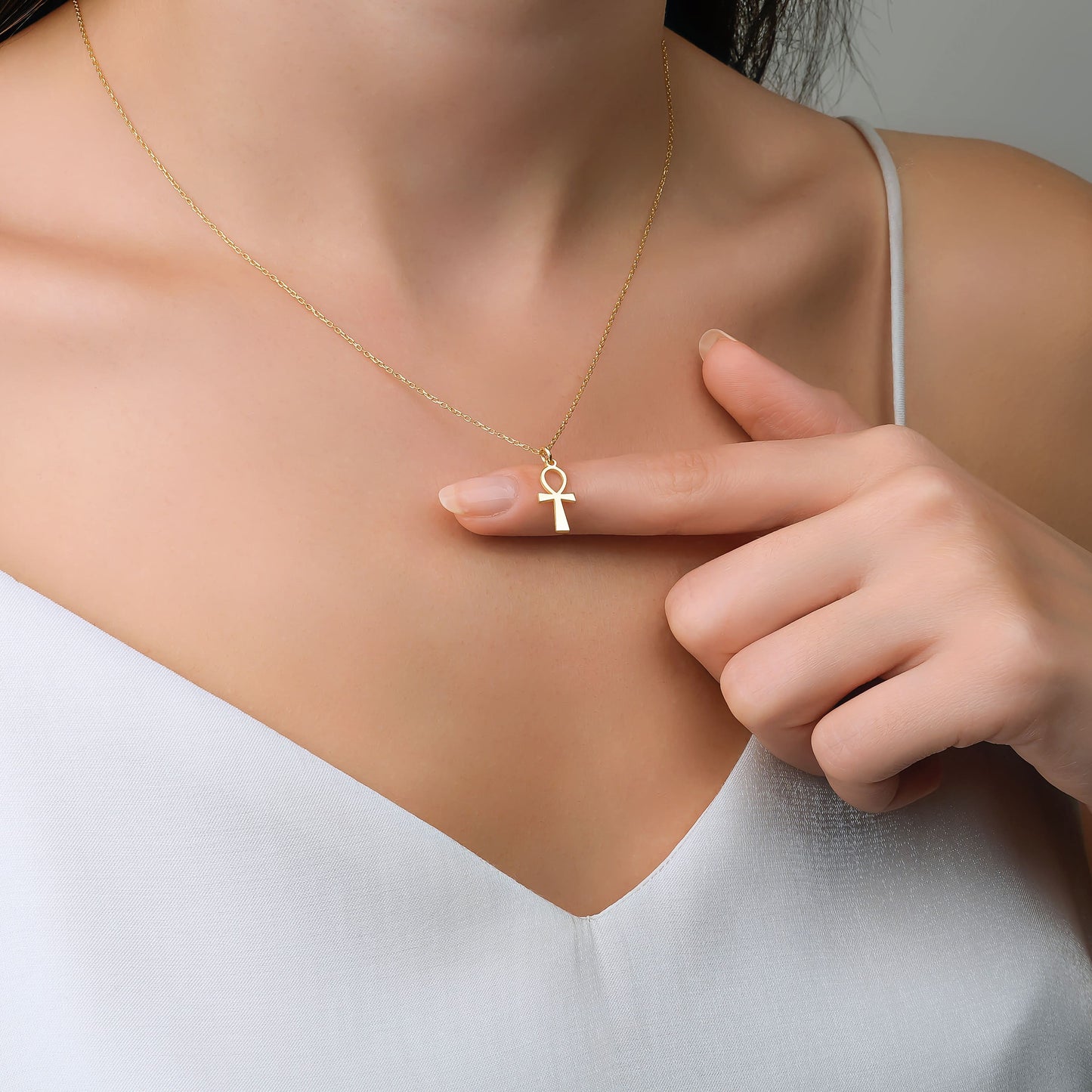 Elegant gold ankh necklace for those who love ancient symbols