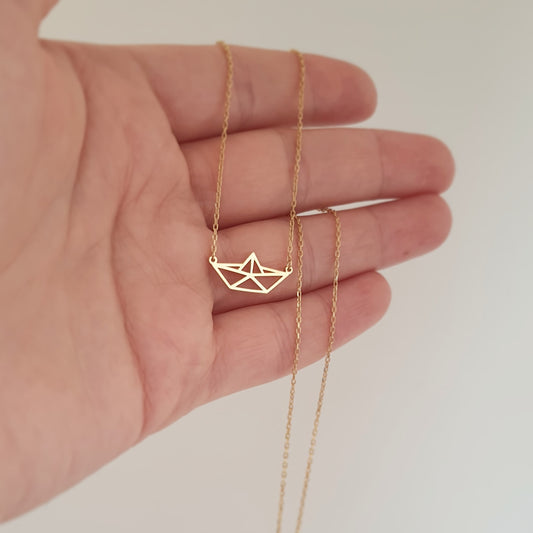 Origami Boat Necklace