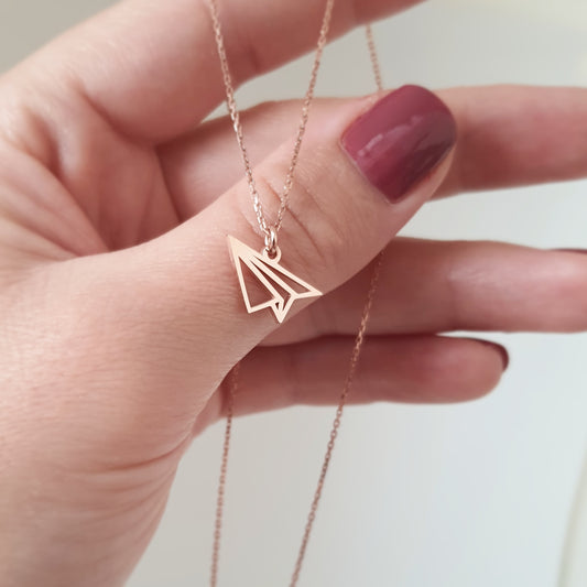 Origami Airplane Necklace