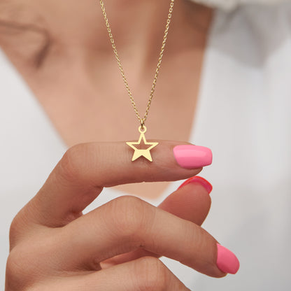 14k Gold Star Necklace