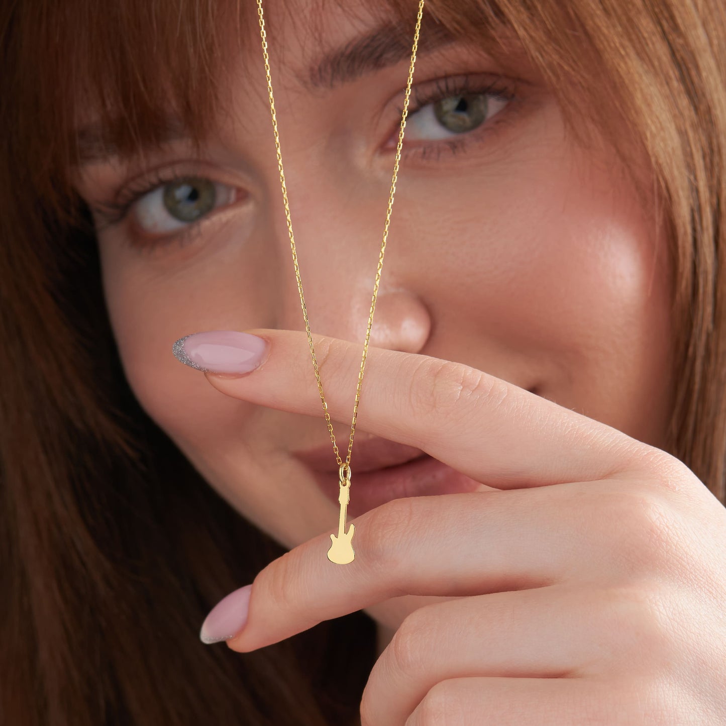 14K Gold Guitar Necklace – Dainty Music Lover Pendant