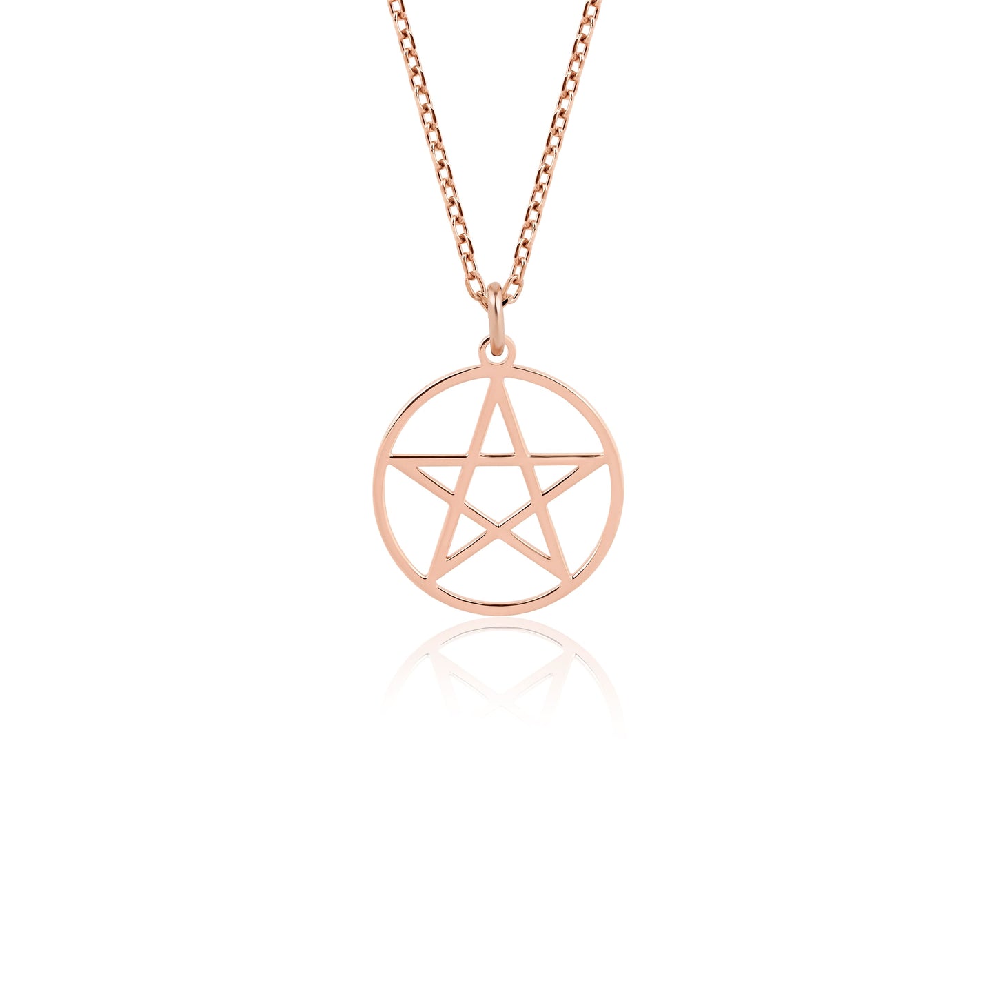 14k gold star pentacle charm on minimalist chain