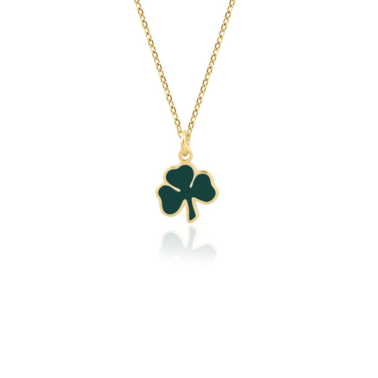 Solid gold three-leaf clover charm