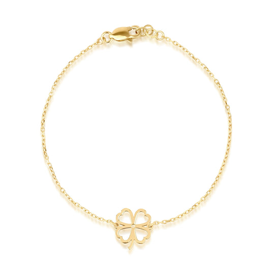 lucky charm clover bracelet in gold