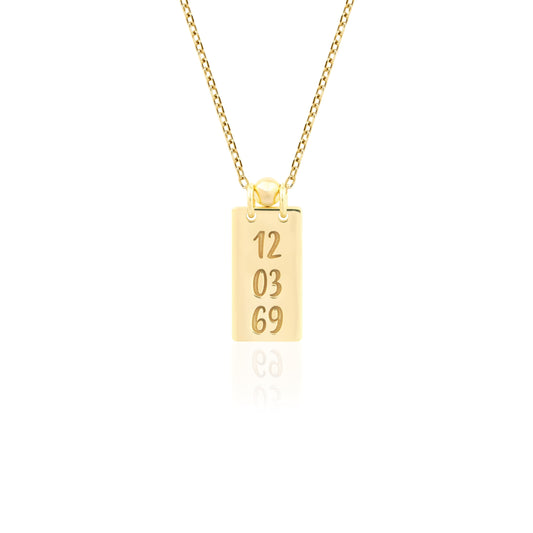 Evermark Personalized Date Necklace – Gold Vermeil on Sterling Silver