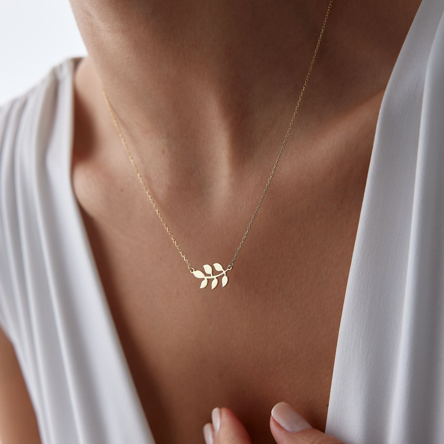 solid gold nature pendant