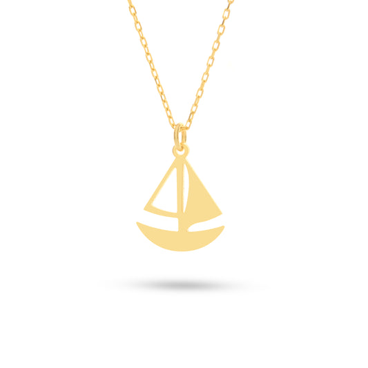 14k Gold Sailboat Necklace