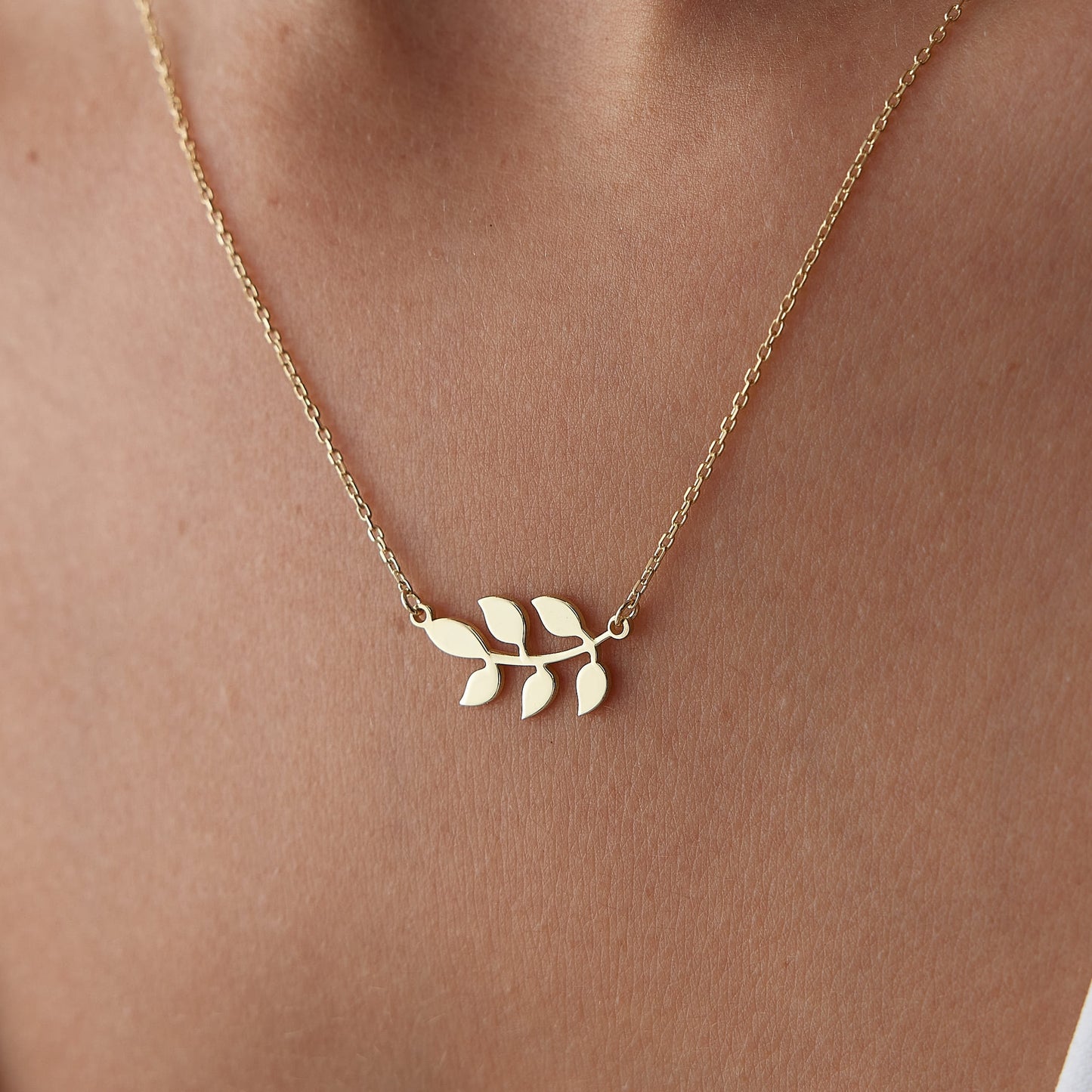 14k gold wheat necklace