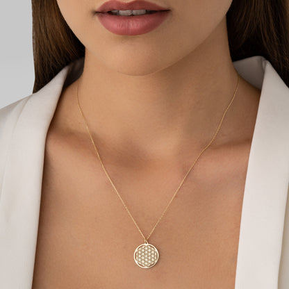 14k Gold Flower of Life Necklace