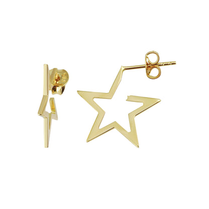 14k Gold Star Stud Earrings