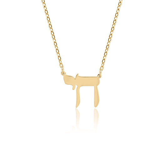 14K gold Chai pendant necklace – symbol of life and faith