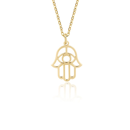 14k gold Hamsa necklace for protection and luck
