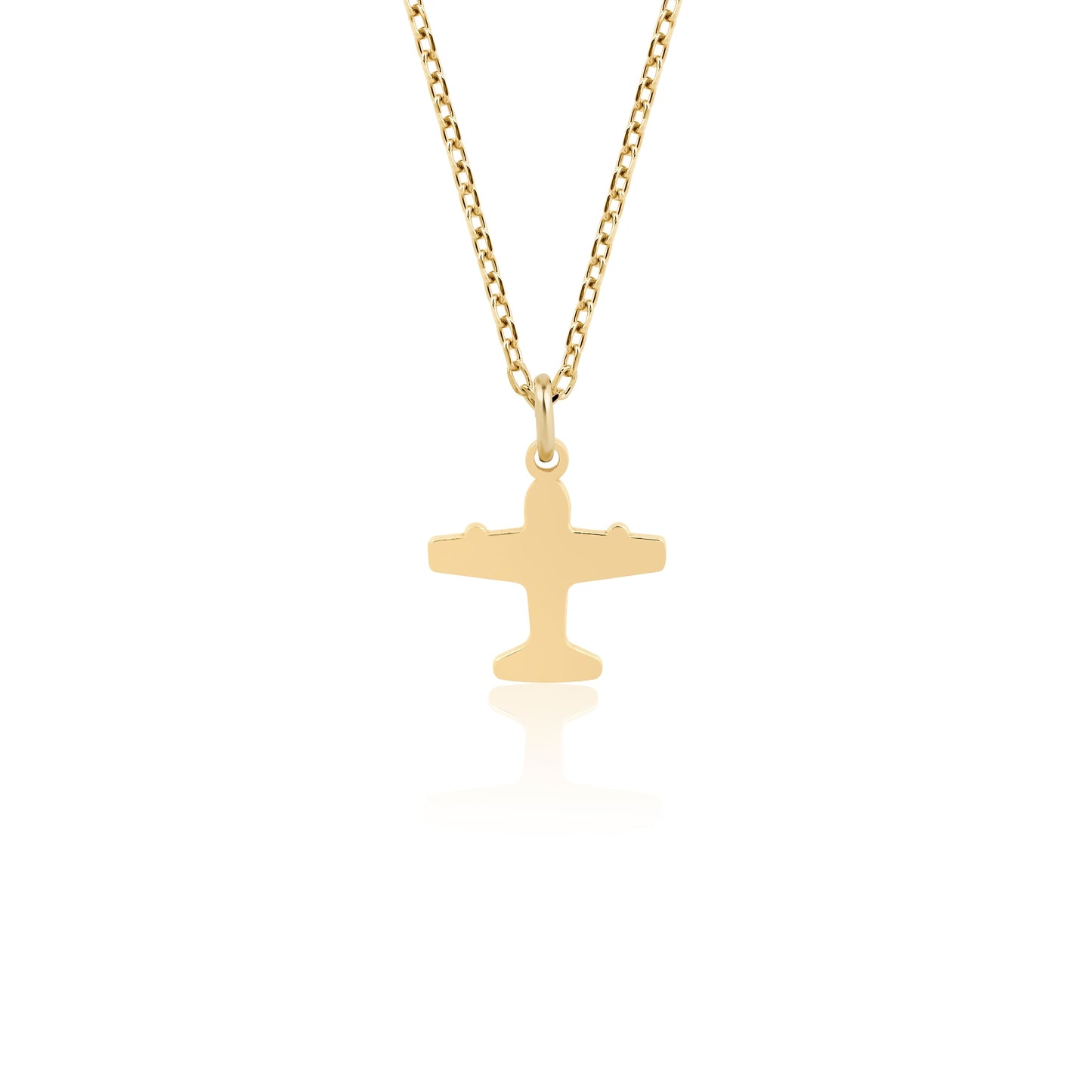14K gold airplane necklace for travel lovers
