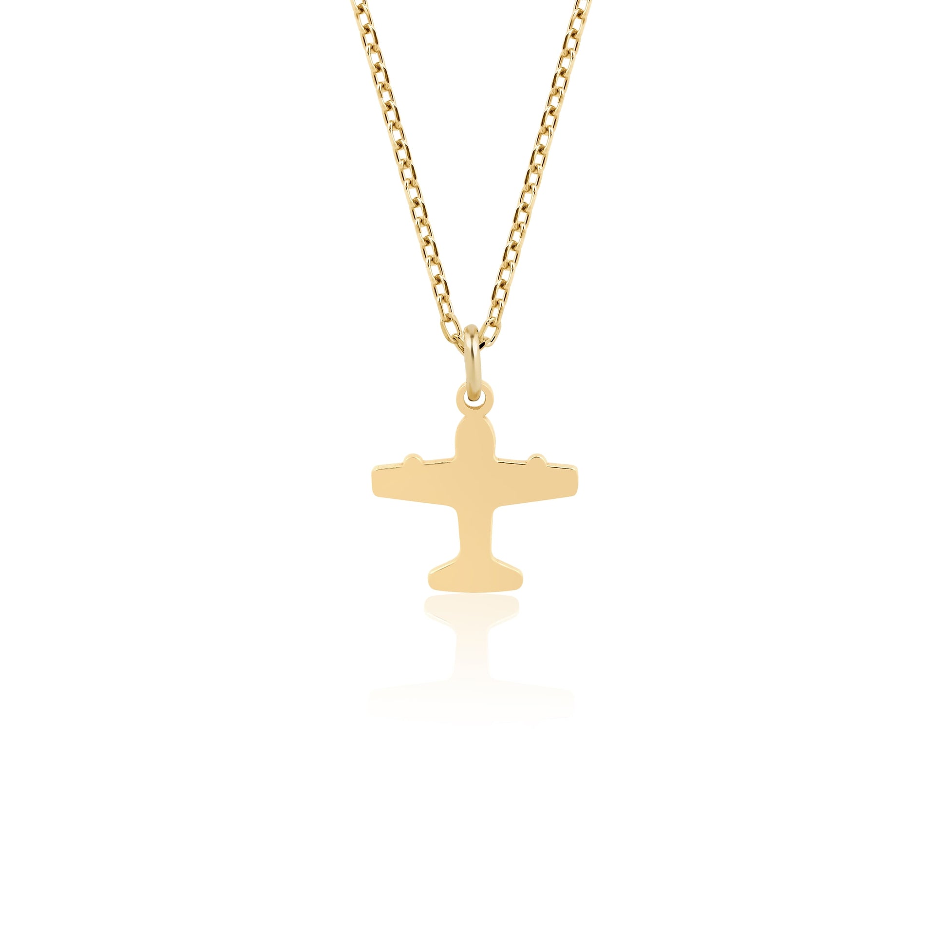 14K gold airplane necklace for travel lovers