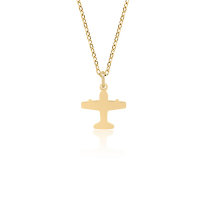 14K gold airplane necklace for travel lovers