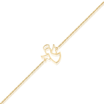 14K gold angel bracelet with dainty guardian charm