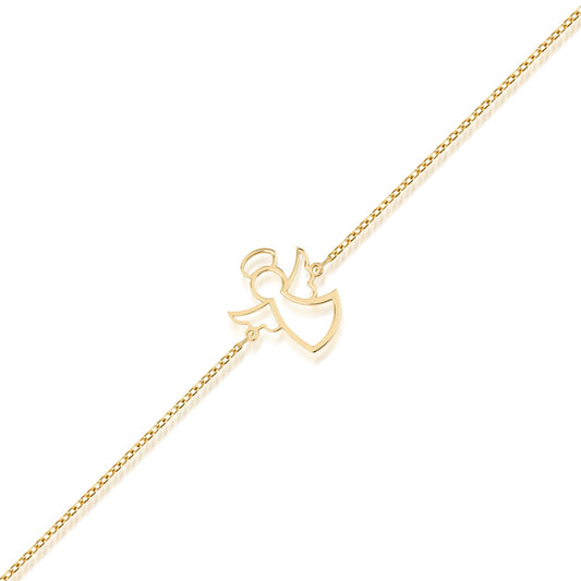 14K gold angel bracelet with dainty guardian charm