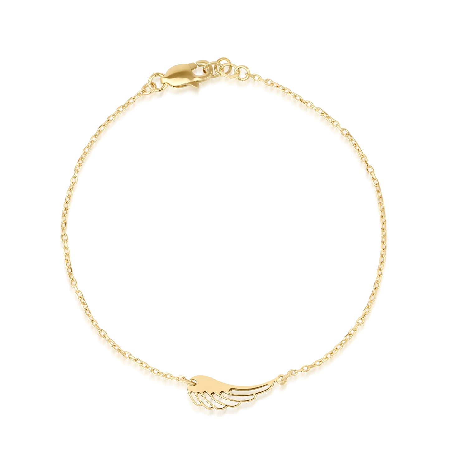 14K Gold Angel Wing Bracelet – Symbol of Protection & Guidance