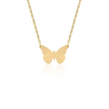 14K gold butterfly necklace with dainty pendant