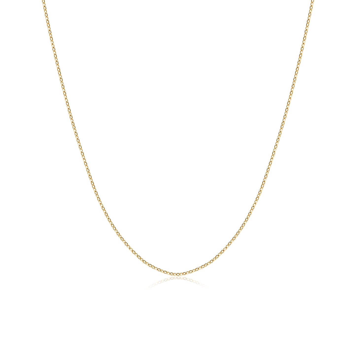 14K gold cable chain necklace with delicate 1mm links