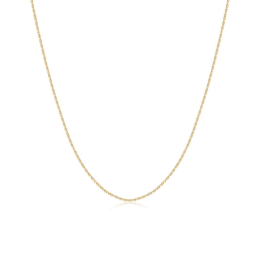 14K gold cable chain necklace with delicate 1mm links