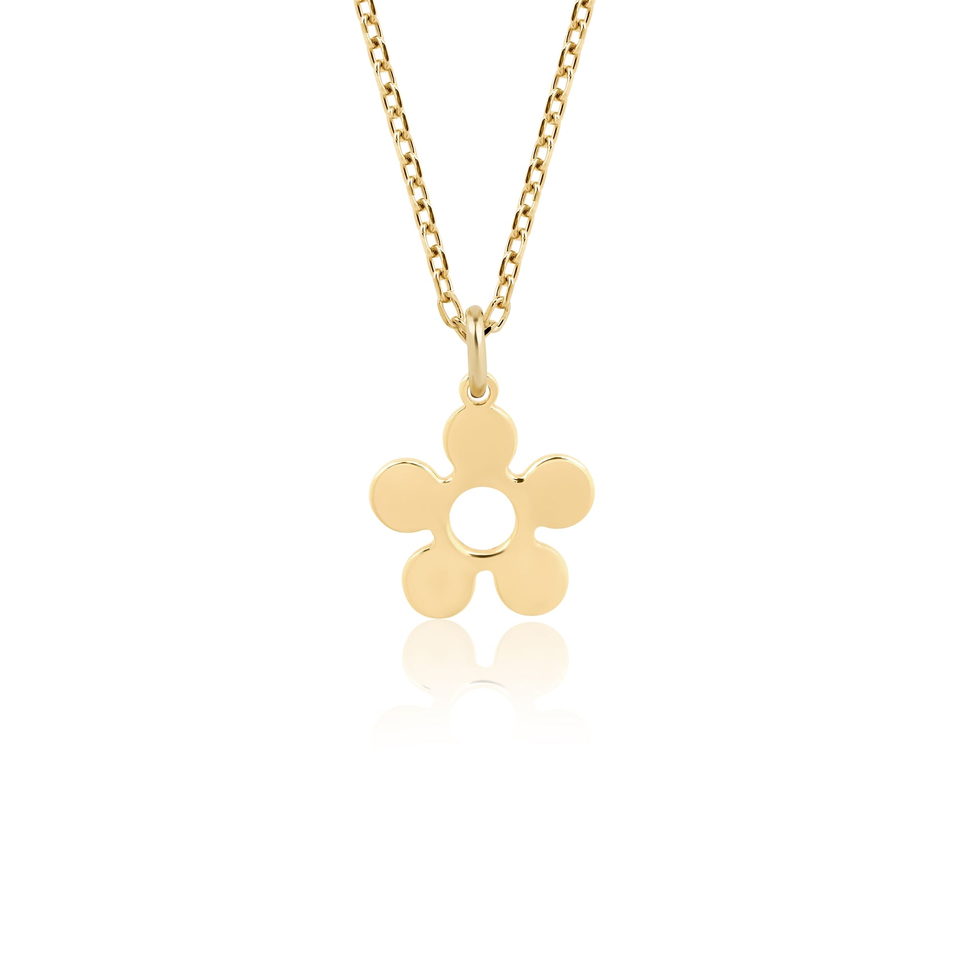 14K gold daisy necklace with delicate flower pendant